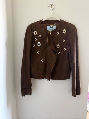 Blumarine Suede Jacket with Grommets